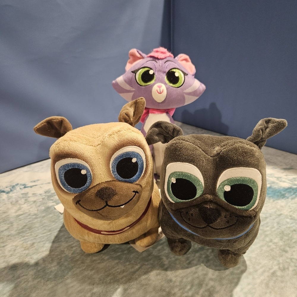 Disney Junior Puppy Dog Pals Plush Bundle Pugs Bingo Rolly Hissy Stuffed Animals - Picture 2 of 8